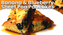Banana And Blueberry Sheet Pan Pancakes