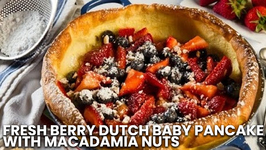 Fresh Berry Dutch Baby Pancake With Macadamia Nuts