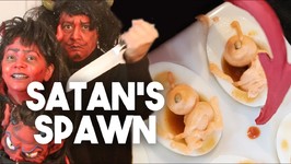 Satan's Spawn - Creepy Halloween Deviled Eggs - Kravings