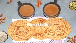Badam Bhakhri Or Bhakri With Masala Chai / Almond Flat Bread