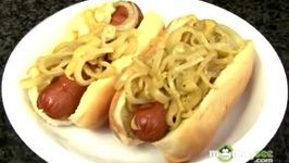 Tailgating Recipes - Grilled Knockwurst with Golden Onions