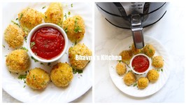 Cheesy Leftover Rice And Zucchini Balls In Habor Air Fryer Video Recipe
