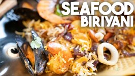 Seafood Biriyani Recipe - Fish / Shrimp / Mussels / Clams / Cuttlefish / Squid And Octopus