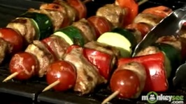 Tailgating Recipes - Sausage and Vegetable Kebabs with Mustard Sauce