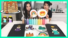 Pancake Art Challenge - Learn How To Make Fidget Spinner And Emoji With Princess ToysReview