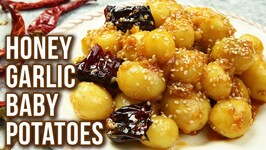 Honey Garlic Baby Potatoes - Veg Starter Recipe - Stop Motion Cooking - Sonali
