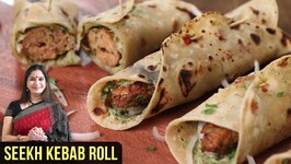 Chicken Kebab Roll Recipe - How To Make Chicken Seekh Kebab In Philips Air Fryer - Smita Deo