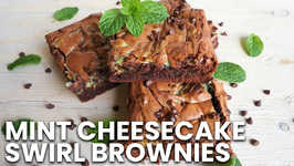 Dessert Recipe-Mint Cheesecake Swirl Brownies