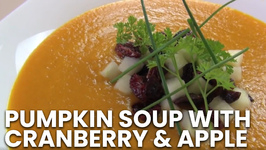 Pumpkin Soup With Cranberry And Apple - Thanksgiving Recipe