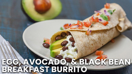 Egg, Avocado, And Black Bean Breakfast Burrito