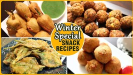 How to Make Quick And Easy Winter Snacks Recipes - Bhajiya And Pakoda Pakora Recipes - Crispy Fritter Recipes
