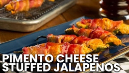 Pimento Cheese Stuffed Jalapenos With Candied Bacon