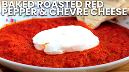 Baked Roasted Red Pepper and Chevre Cheese