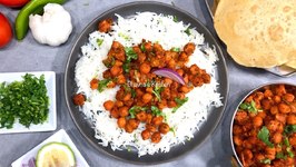 Chole Chana Tikka Masala Complete Meal With Steamed Rice And Puff Puris