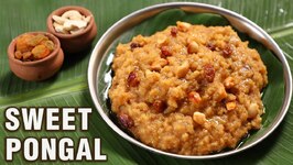 Sweet Pongal Recipe Using Jaggery And Milk - Easy Sweet Pongal In Pressure Cooker - Sakkarai Pongal