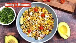 Ready In Minutes - Roasted Corn Salad With Feta Avocado Cherry Tomatoes