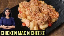 Chicken Mac and Cheese Recipe - How To Make Chicken Cheese Pasta - Baked Pasta Recipe By Tarika