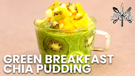 Green Breakfast Chia Pudding / No Added Sugar / Healthy Recipe