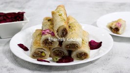 How To Make Baklava Rolls From Kawan Flaky Frozen Paratha / Puff Pastry Video Recipe
