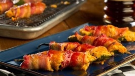 Pimento Cheese Stuffed Jalapenos With Candied Bacon