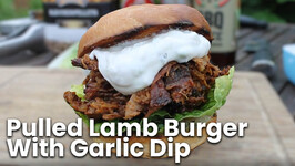 Pulled Lamb Burger With Garlic Dip