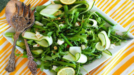 Salad Recipe- Arugula, Peas, Asparagus And Zucchini Salad