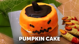 Pumpkin Cake Recipe - Cooker Cake - Halloween Special - Eggless Baking Without Oven