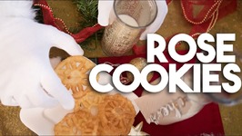 Rose Cookies or Rose de Coque - Christmas Cookie Wheels