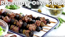 Rosemary Olive Steak Skewers