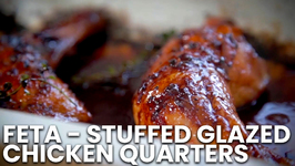 Feta - Stuffed Glazed Chicken Quarters