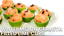 Watermelon Granita Filled Lime Cups