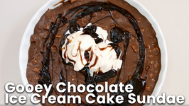 Gooey Chocolate Ice Cream Cake Sundae
