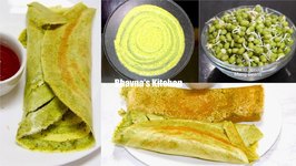 Sprouted Mung Or Moong Bean Dosa