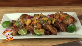 Healthy Chili Lime Chicken With A Grilled Peach Salsa