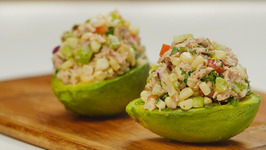 Tuna-Stuffed Avocados with Corn Salsa