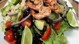 Grilled Chipotle Lime Shrimp Salad - With a Cilantro Lime Dressing