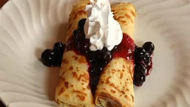 Crepes Stuffed with Blueberries & Mascarpone Cheese and Whole Wheat Crepes too!