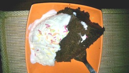 Microwave Chocolate Mocha Cake with Ice Cream
