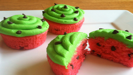 Watermelon Shaped Cupcakes