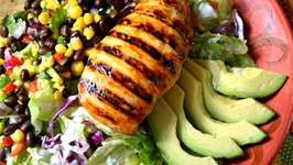 Spring Mix And Grilled Chicken Salad With Salsa Vinaigrette