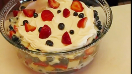 Colorful Strawberry Blueberry Trifle for 4th July