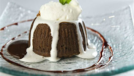 Chocolate Lava Cake with Whipped Cream