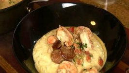 Holiday Series- Shrimp & Andouille Sausage with Grits (Polenta) for Brunch