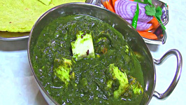 Sarson ka Saag with Paneer - Mustard Spinach Curry with Indian Cheese