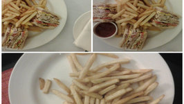 Chicken Club Sandwiches with Potato Fries