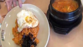 Korean Kimbap Restaurant - Kimchi Fried Rice and Tuna Soup