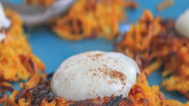 Curry Sweet Potato Latke Recipe with Maple Greek Yogurt