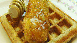 Betty's Panko Crusted Fried Chicken Strips Served with Waffles