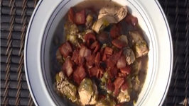 Dutch oven Chicken Stew with Mushrooms and Ale
