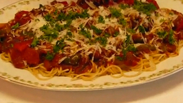 Creamy Spaghetti with Sausage, Peppers and Cheese